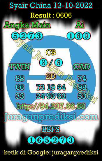 Prediksi Syair China 13 Oktober 2022 dan Kode Syair China hari ini adalah Bocoran China serta Prediksi china akurat Kamis 13-10-2022